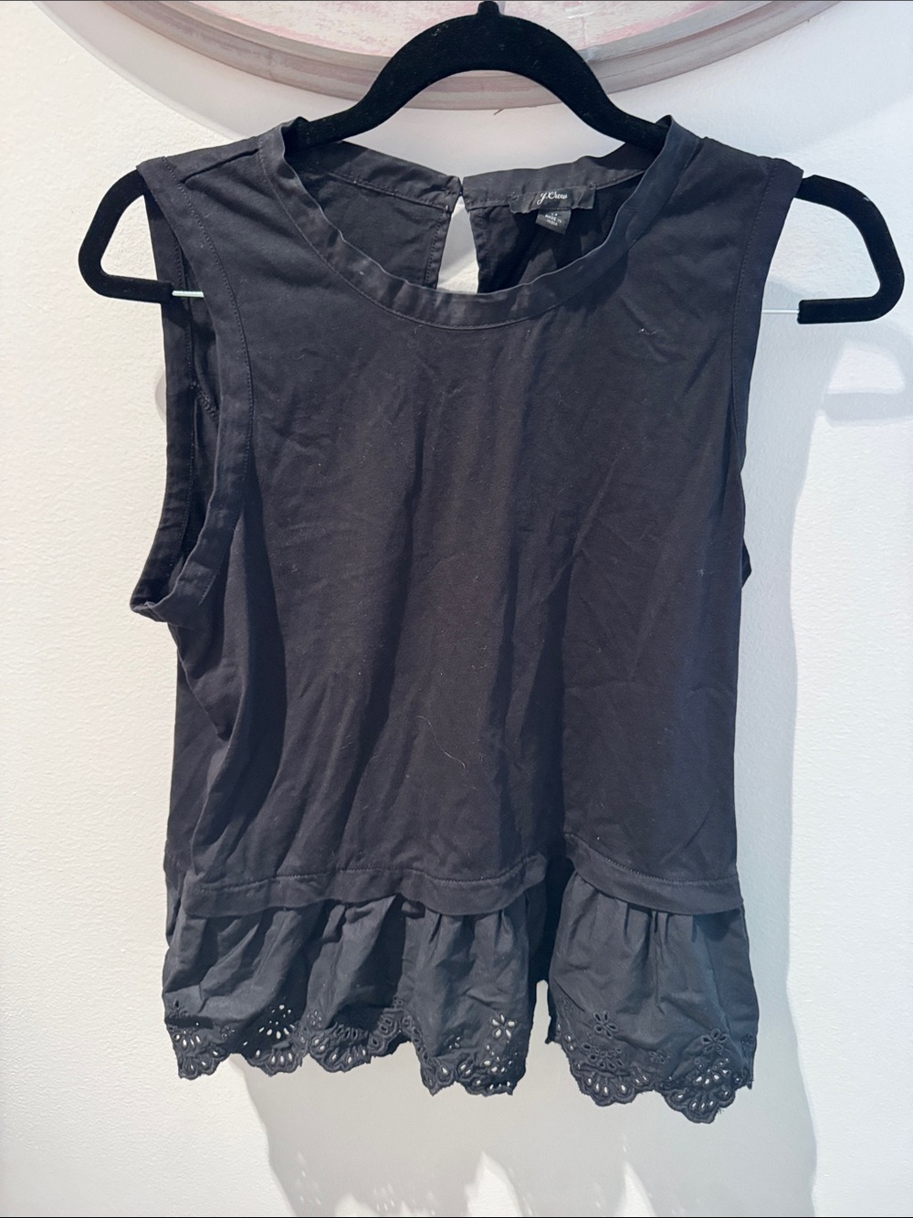 JCREW Peplum Eyelet-Hem Top